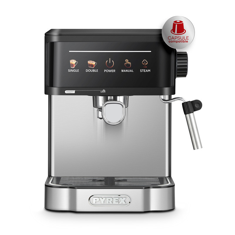 Pyrex Αυτόματη Μηχανή Espresso 850W Πίεσης 20bar Καφέ SB-580