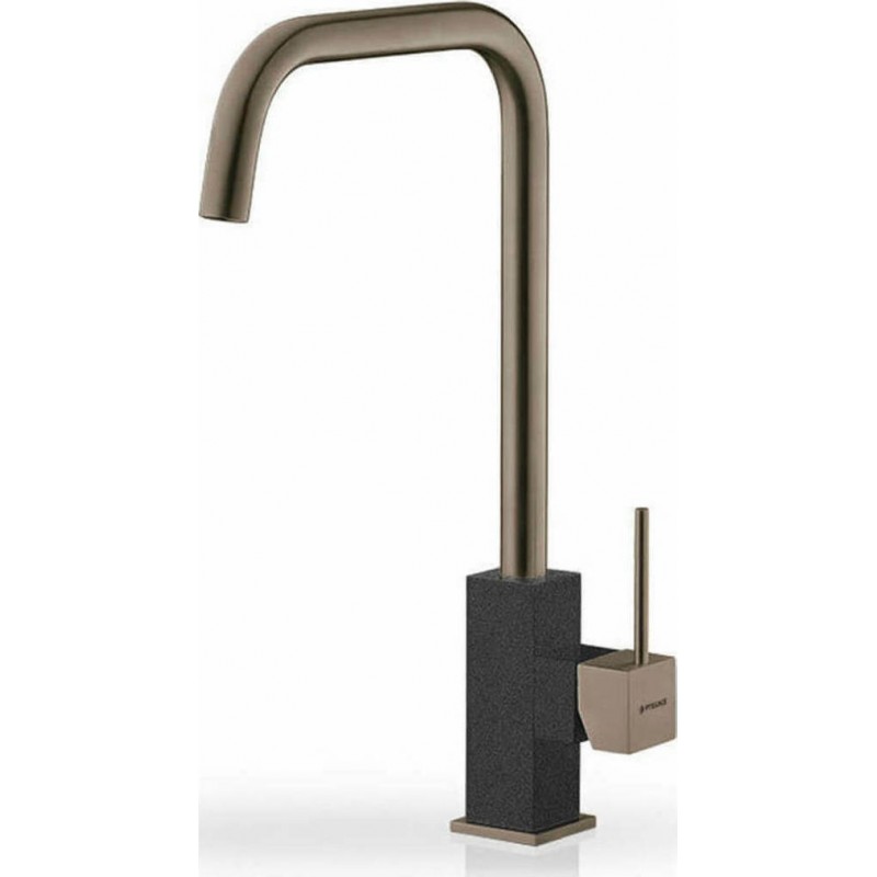 Pyramis Adelita PVD Μπαταρία Κουζίνας Πάγκου Inox Copper & Pearl Black